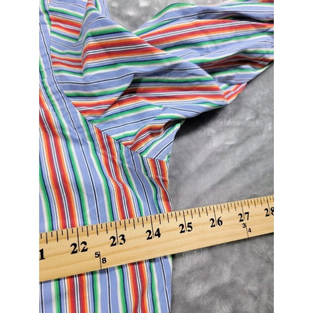 Ralph Lauren Button Down Shirt Large Long Sleeve Rainbow Striped Classic Fit‎ - Picture 4 of 7